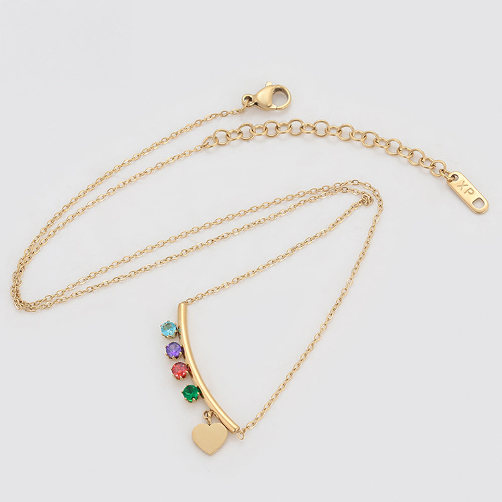 Colar de Liga de Ouro com Cristal Emporia® Vermelho e Cristal Emporia® Verde