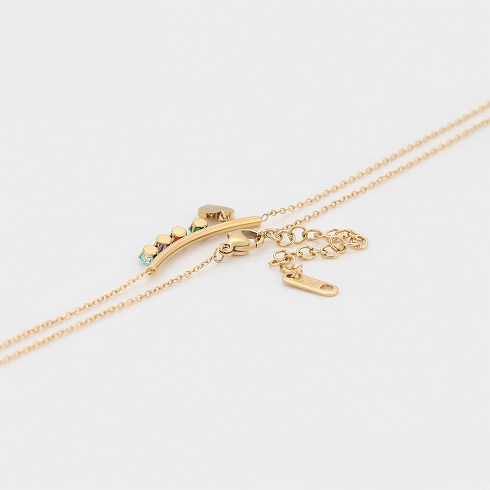 Colar de Liga de Ouro com Cristal Emporia® Vermelho e Cristal Emporia® Verde 7 