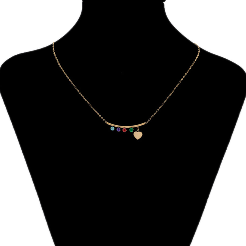 Colar de Liga de Ouro com Cristal Emporia® Vermelho e Cristal Emporia® Verde