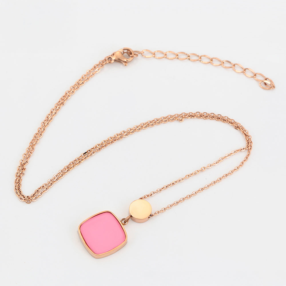 Colar de Liga de Ouro com Cristal Emporia® Rosa