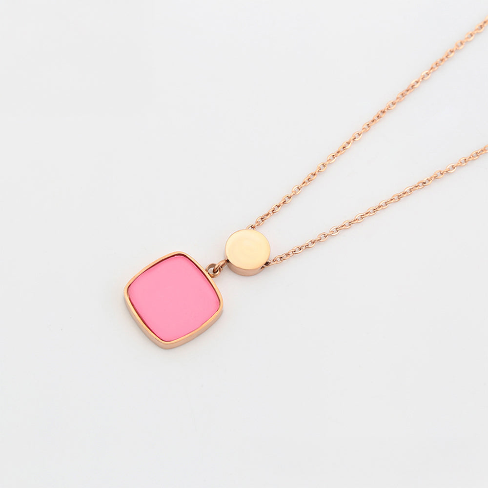 Colar de Liga de Ouro com Cristal Emporia® Rosa 4 