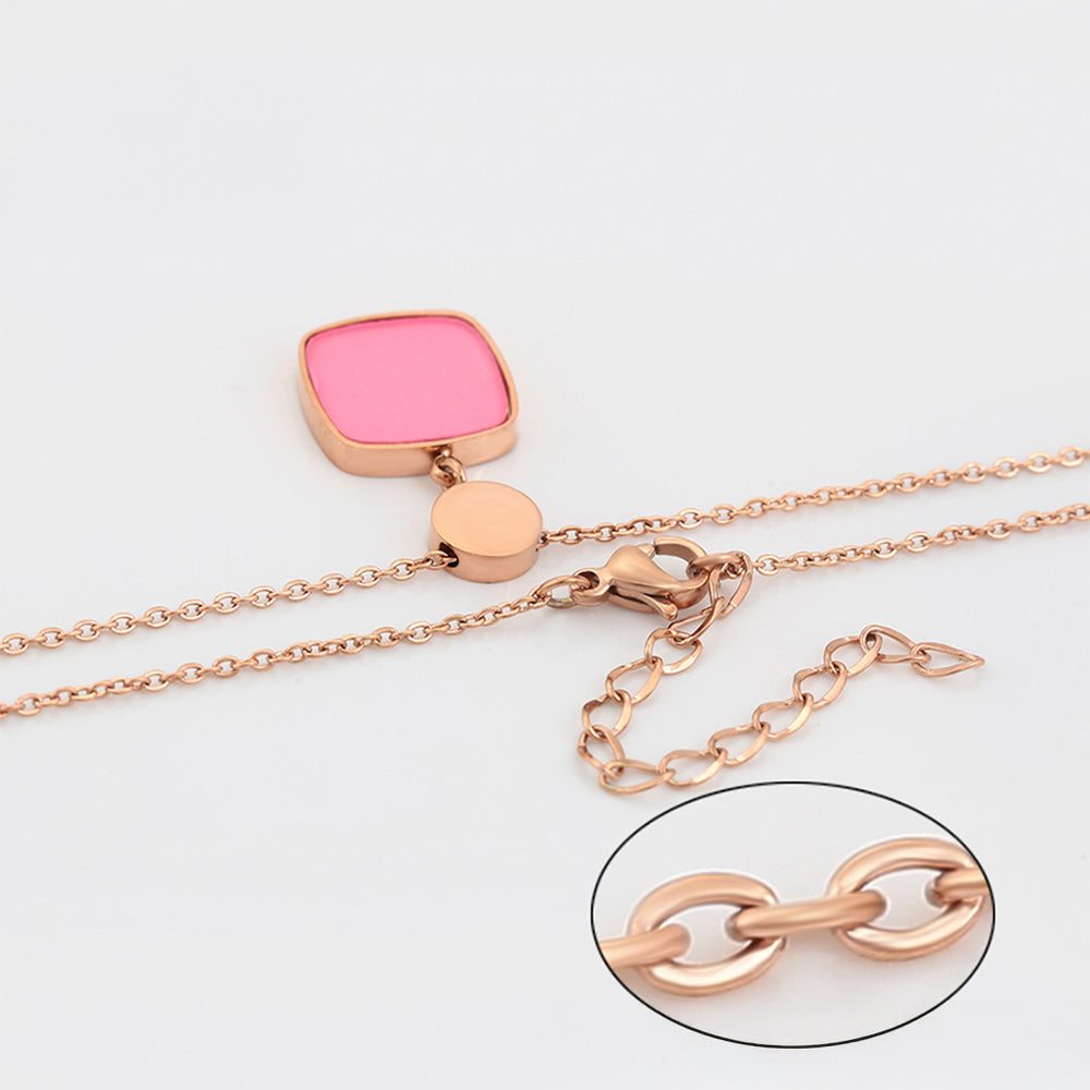 Colar de Liga de Ouro com Cristal Emporia® Rosa 6 