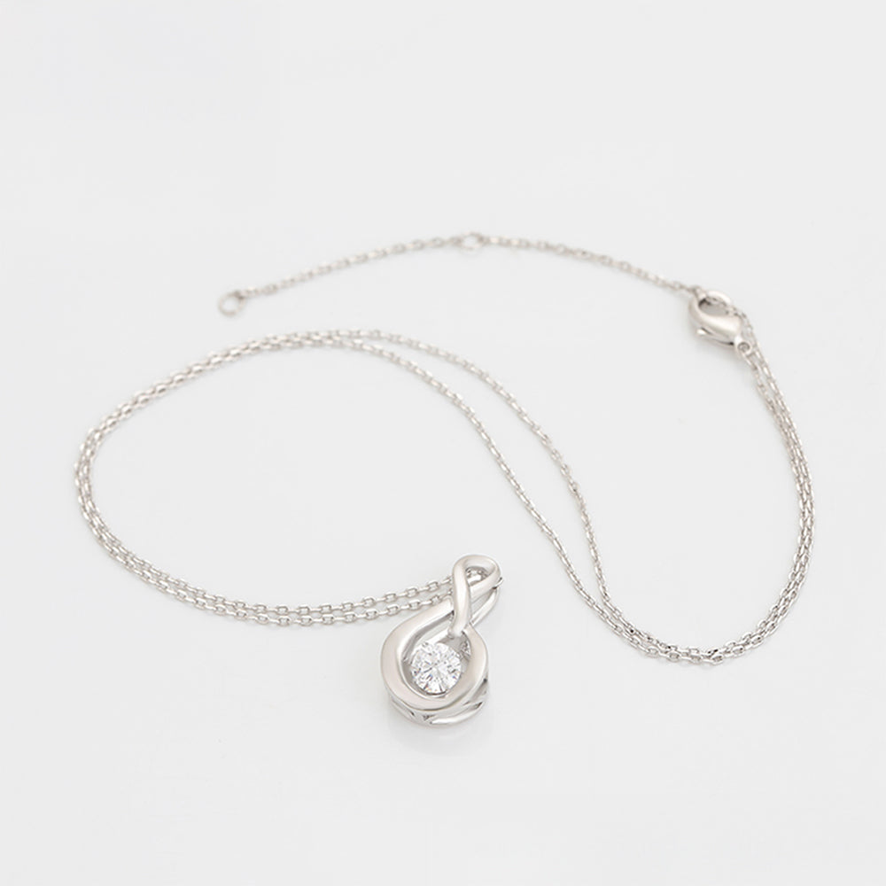 Colar de Liga de Ouro com Cristal Emporia® Branco ( Colar+Pendente ) 3 