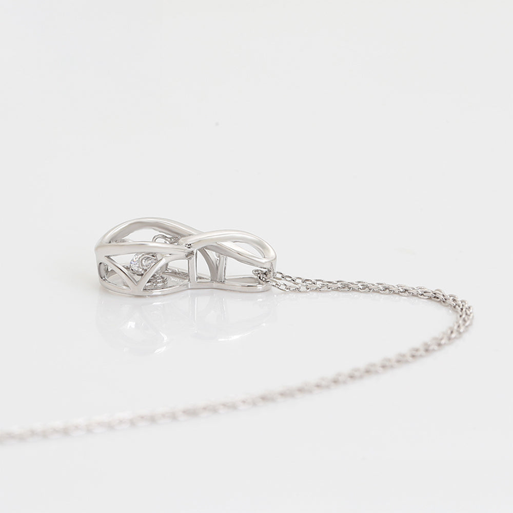 Colar de Liga de Ouro com Cristal Emporia® Branco ( Colar+Pendente ) 7 