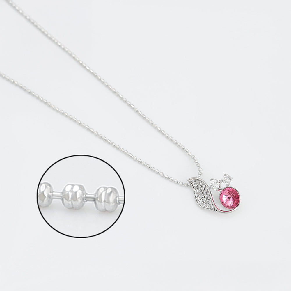 Colar de Liga de Ouro com Cristal Emporia® Rosa 4 