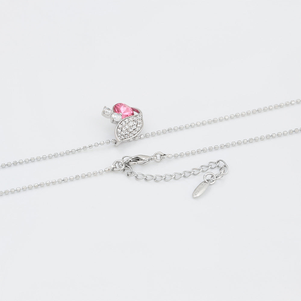 Colar de Liga de Ouro com Cristal Emporia® Rosa 6 