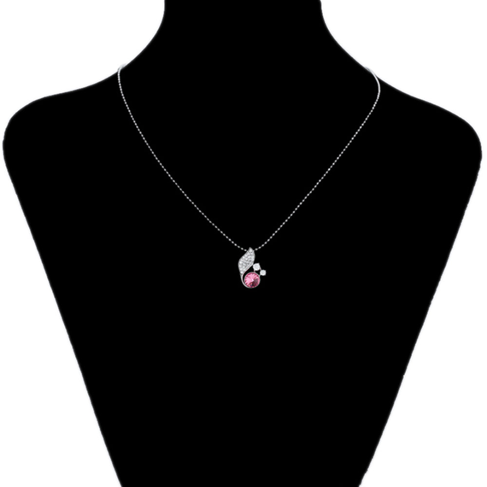 Colar de Liga de Ouro com Cristal Emporia® Rosa 8 