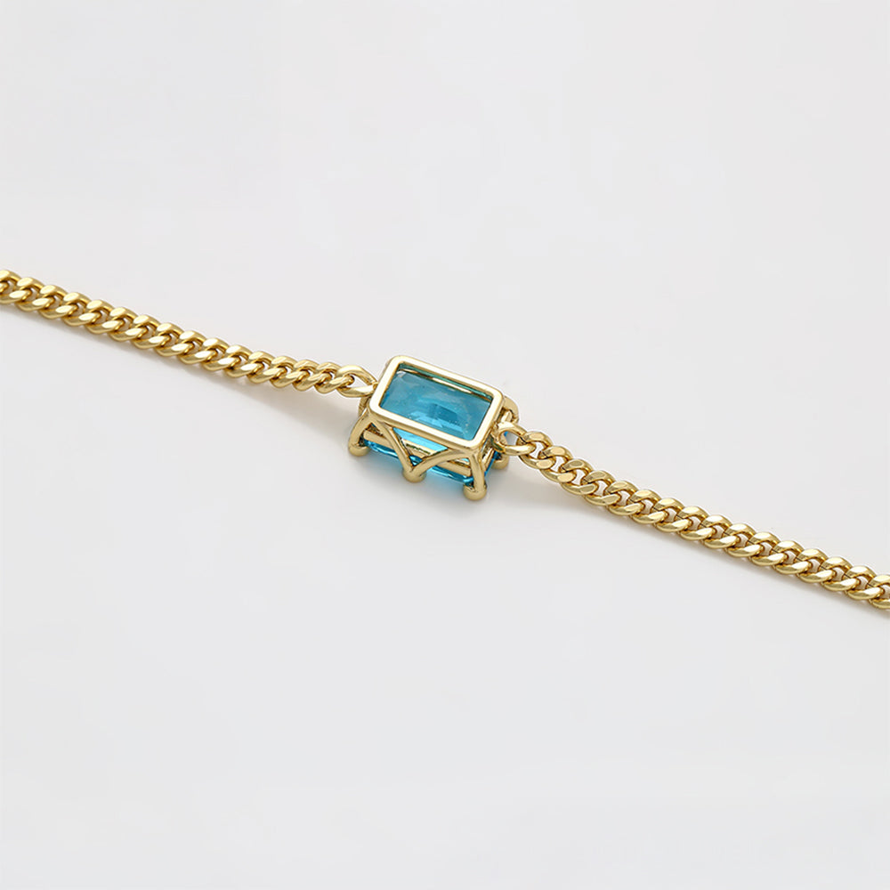 Pulseira de Liga de Ouro com Cristal Emporia® Azul