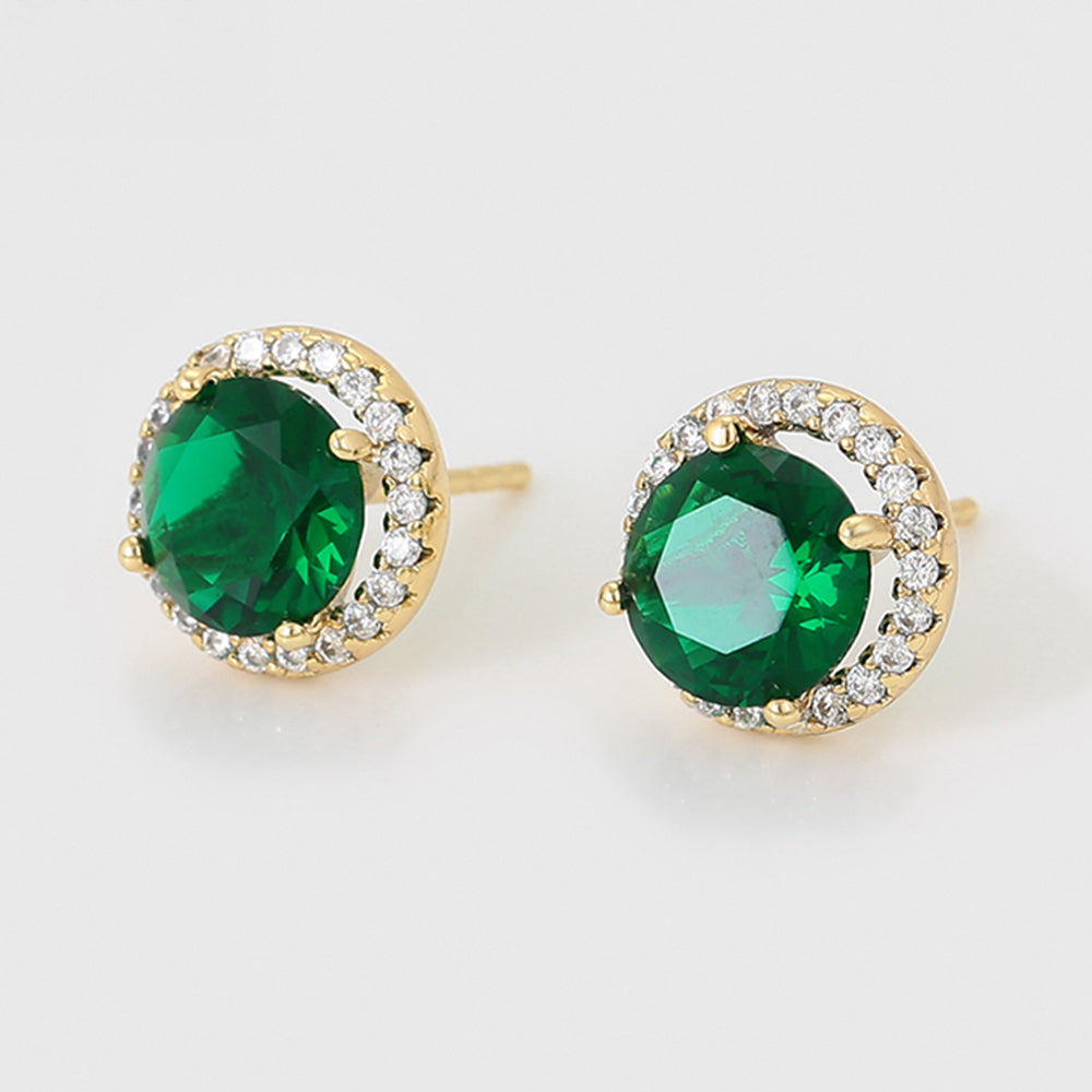 Brincos de Liga de Ouro com Cristal Emporia® Verde e Cristal Emporia® Branco 7 