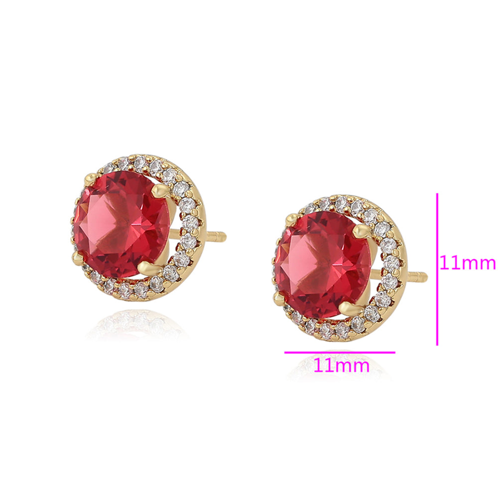 Brincos de Liga de Ouro com Cristal Emporia® Vermelho e Cristal Emporia® Branco 2 