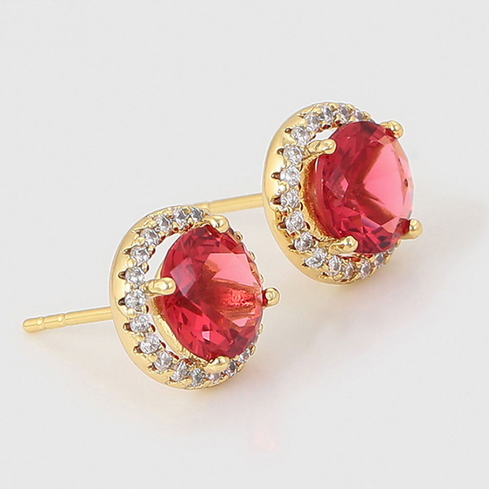 Brincos de Liga de Ouro com Cristal Emporia® Vermelho e Cristal Emporia® Branco 6 