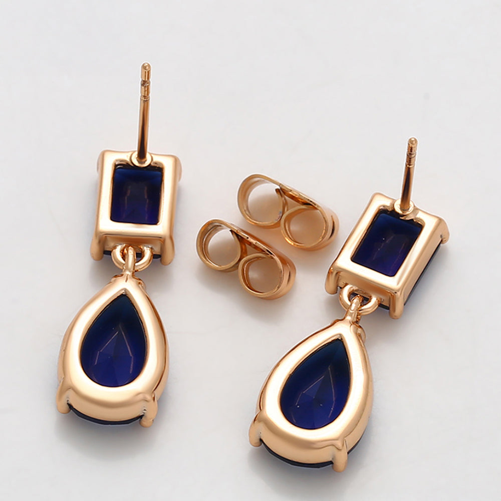 Brincos de Liga de Ouro com Cristal Emporia® Azul 4 