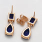 Brincos de Liga de Ouro com Cristal Emporia® Azul