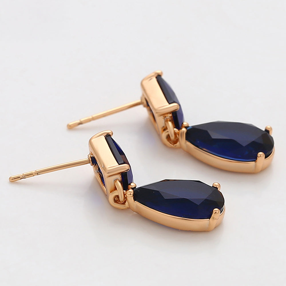 Brincos de Liga de Ouro com Cristal Emporia® Azul