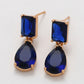 Brincos de Liga de Ouro com Cristal Emporia® Azul