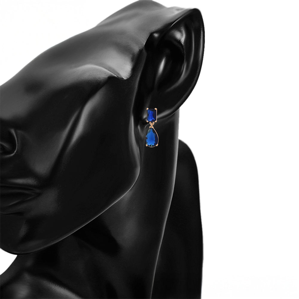 Brincos de Liga de Ouro com Cristal Emporia® Azul