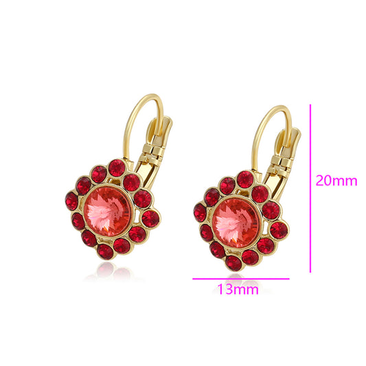 Brincos de Liga de Ouro com Cristal Emporia® Vermelho
