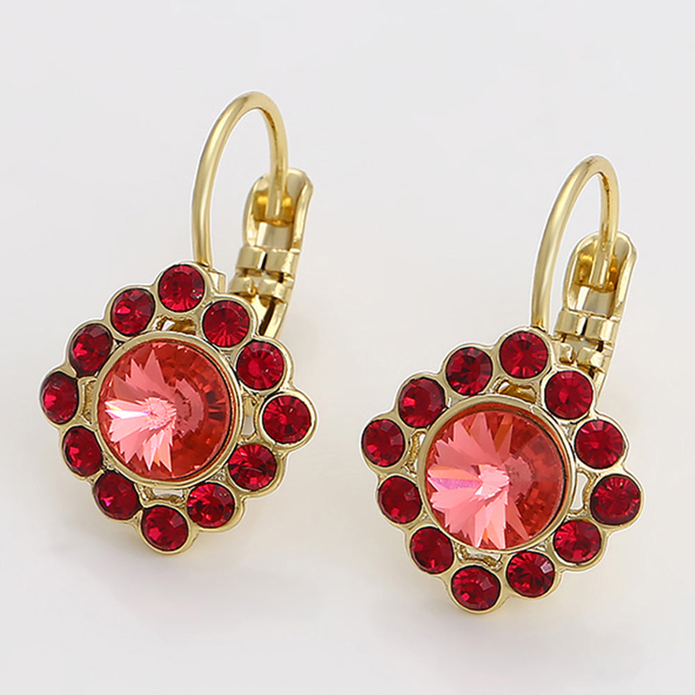 Brincos de Liga de Ouro com Cristal Emporia® Vermelho 4 