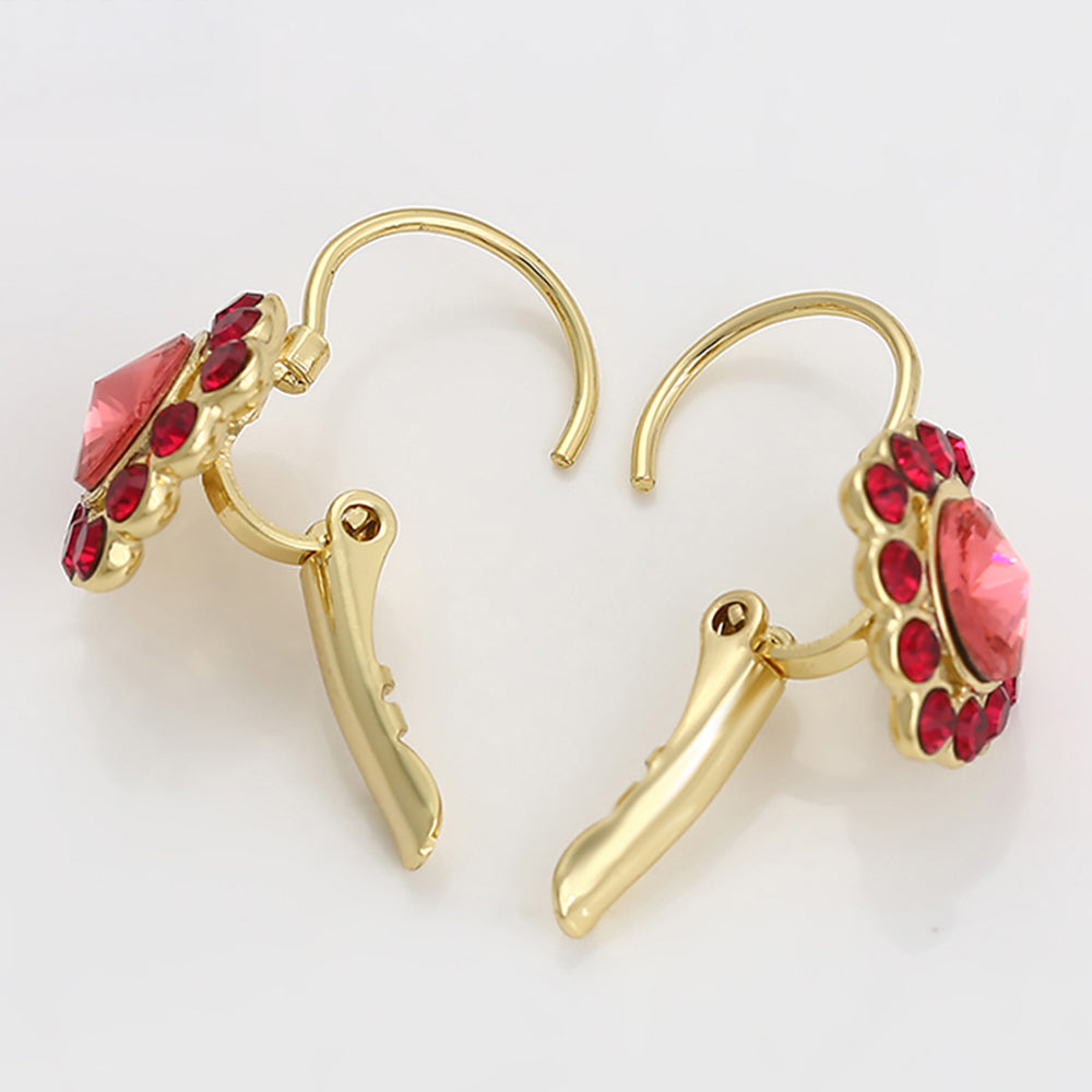 Brincos de Liga de Ouro com Cristal Emporia® Vermelho