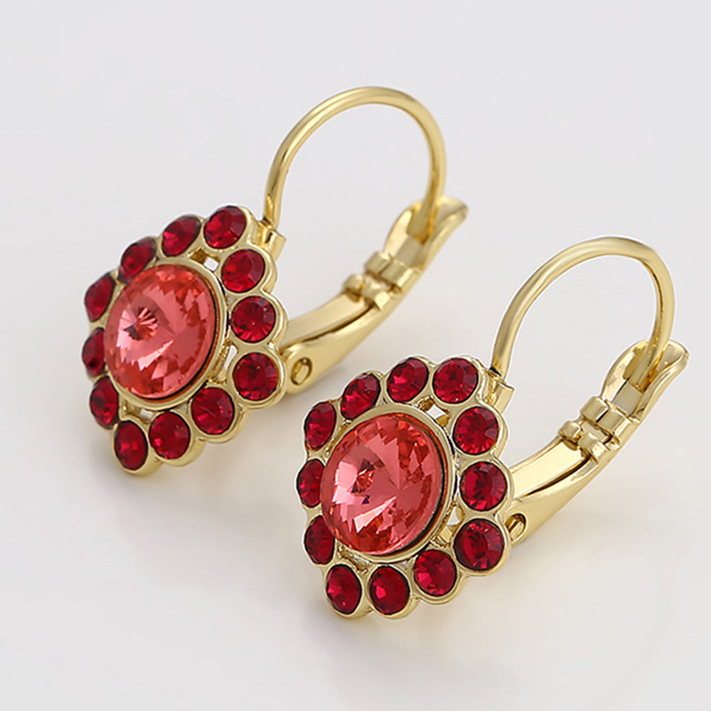 Brincos de Liga de Ouro com Cristal Emporia® Vermelho 7 