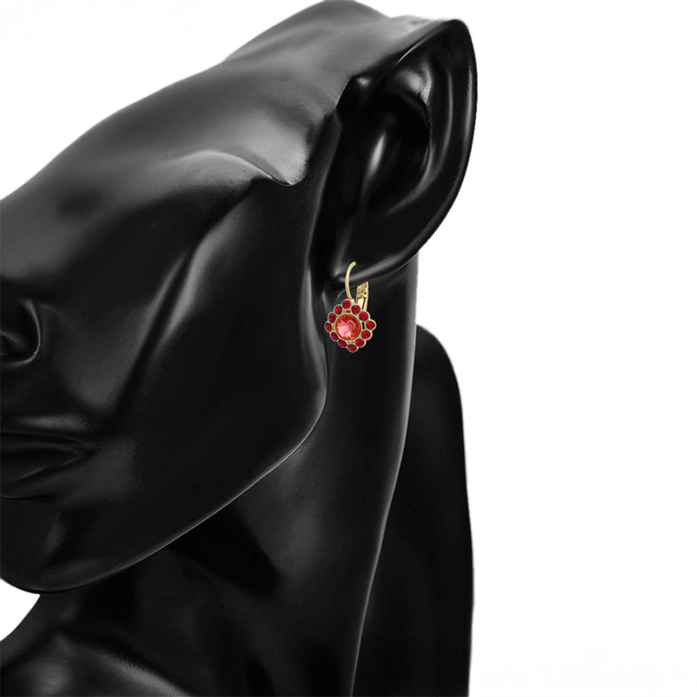 Brincos de Liga de Ouro com Cristal Emporia® Vermelho 8 
