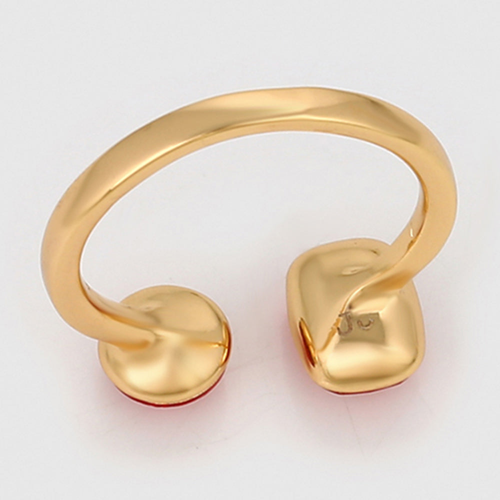 Anel de Liga de Ouro com Cristal Emporia® Vermelho 5 