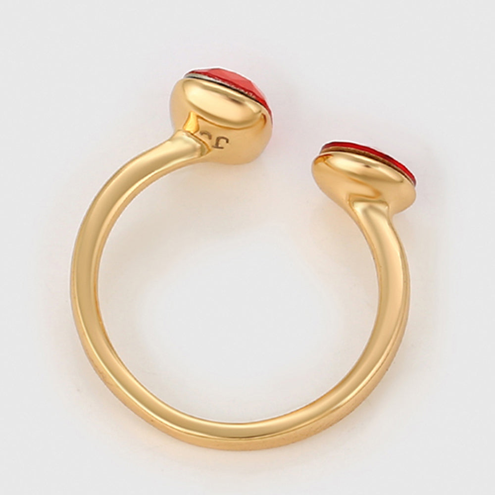 Anel de Liga de Ouro com Cristal Emporia® Vermelho