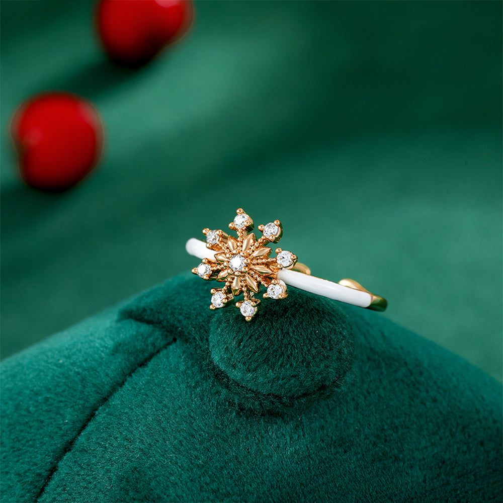 Anel de Liga de Ouro com Cristal Emporia® Branco e Esmalte 5 