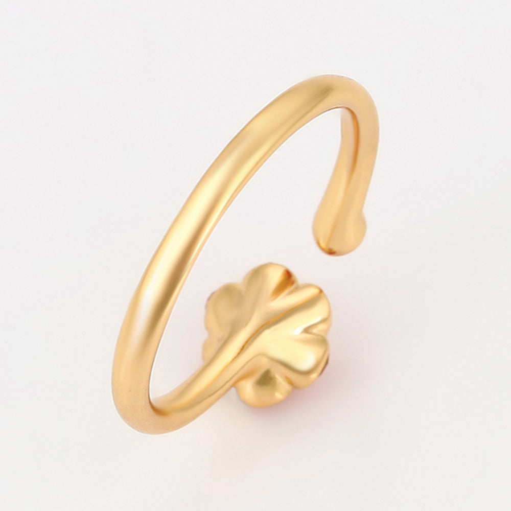 Anel de Liga de Ouro com Cristal Emporia® Vermelho 6 