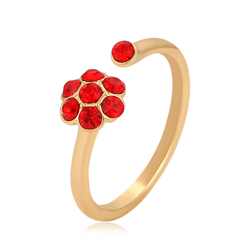 Anel de Liga de Ouro com Cristal Emporia® Vermelho 1 