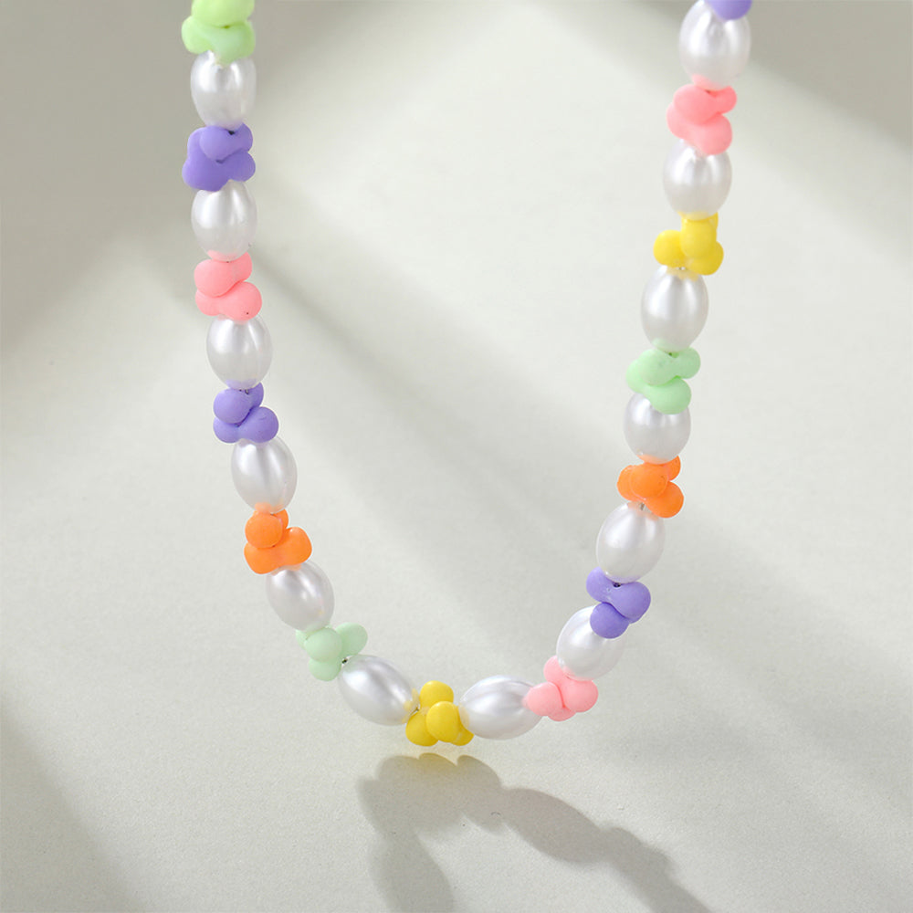 Colar de Liga de Ouro com Pérola de Vidro