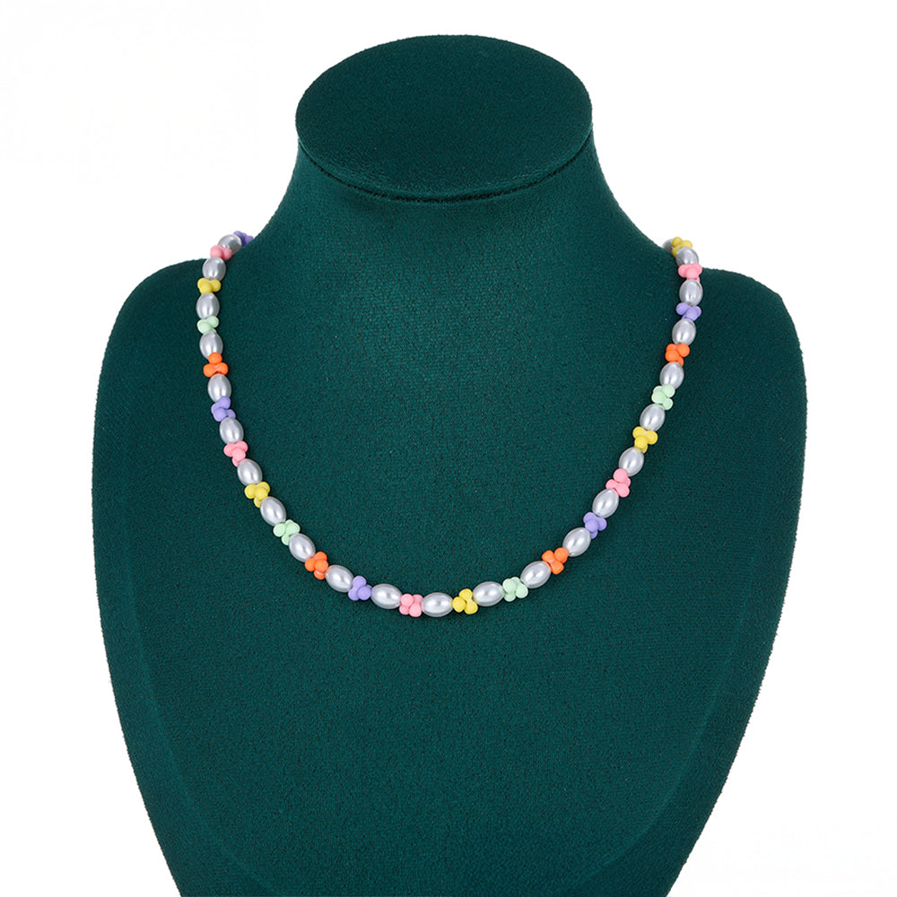 Colar de Liga de Ouro com Pérola de Vidro