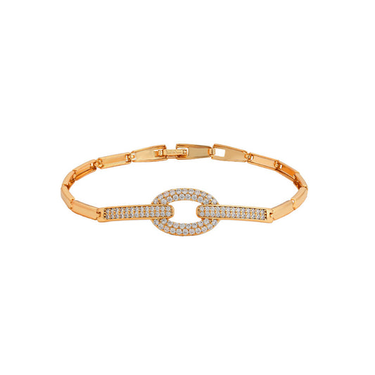 Pulseira de Liga de Ouro com Cristal Emporia® Branco
