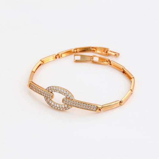 Pulseira de Liga de Ouro com Cristal Emporia® Branco