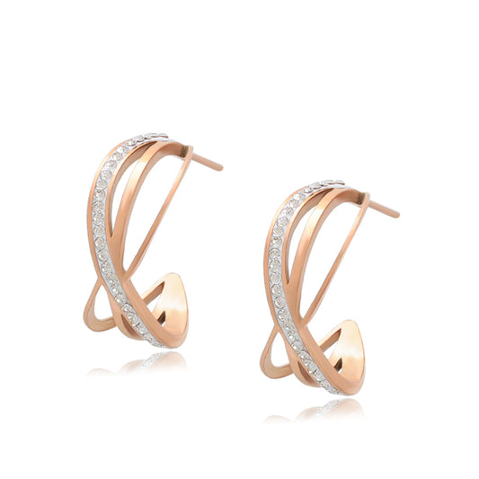 Brincos de Liga de Ouro com Cristal Emporia® Branco