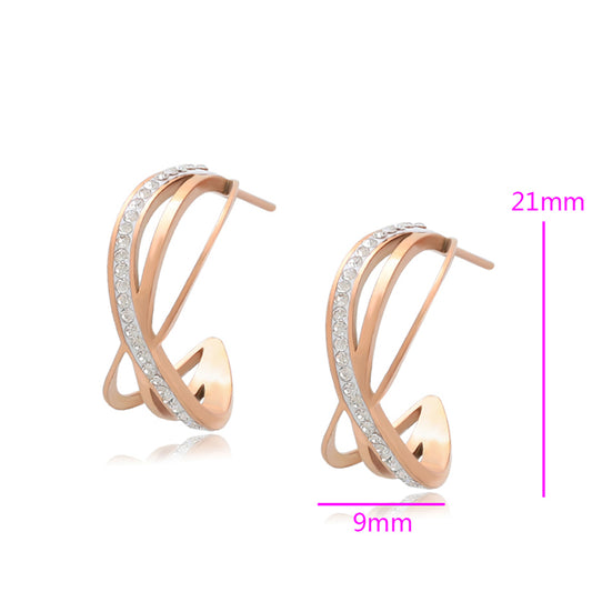 Brincos de Liga de Ouro com Cristal Emporia® Branco