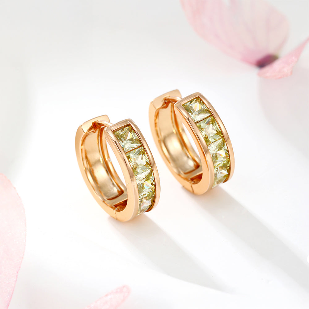 Brincos de Liga de Ouro com Cristal Emporia® Verde 1 