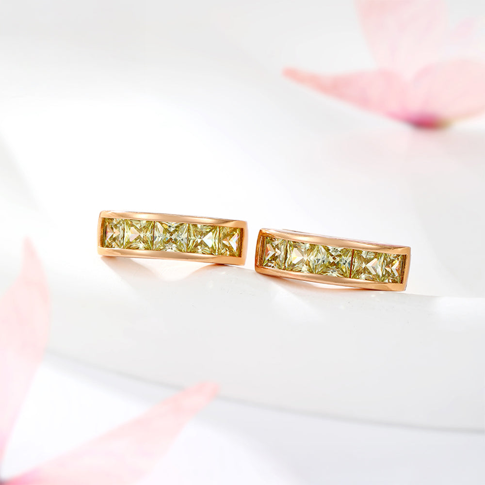 Brincos de Liga de Ouro com Cristal Emporia® Verde