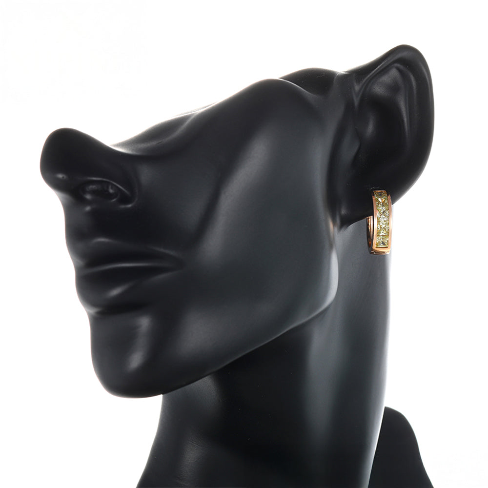 Brincos de Liga de Ouro com Cristal Emporia® Verde 5 