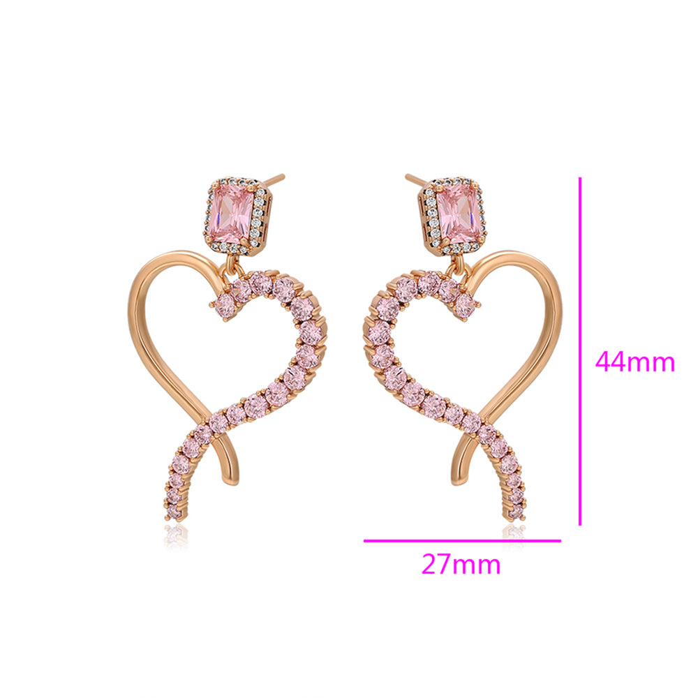 Brincos de Liga de Ouro com Cristal Emporia® Rosa 2 