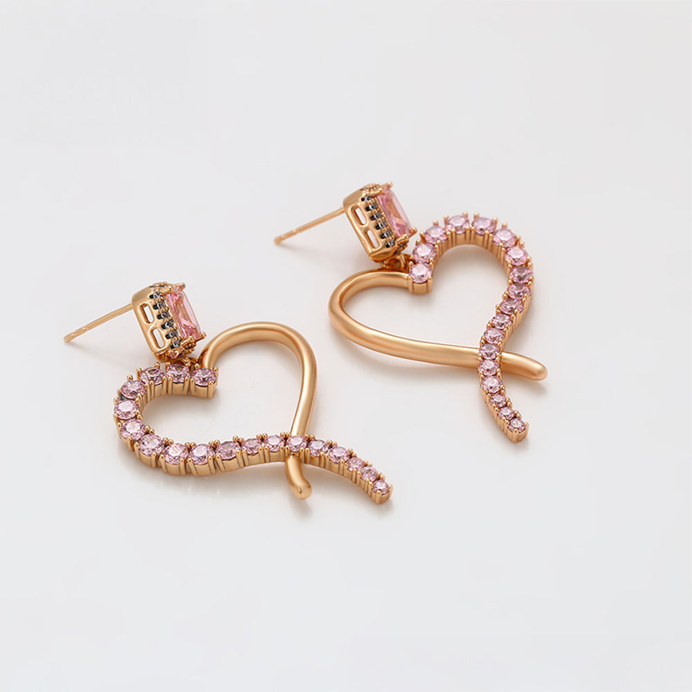 Brincos de Liga de Ouro com Cristal Emporia® Rosa 4 