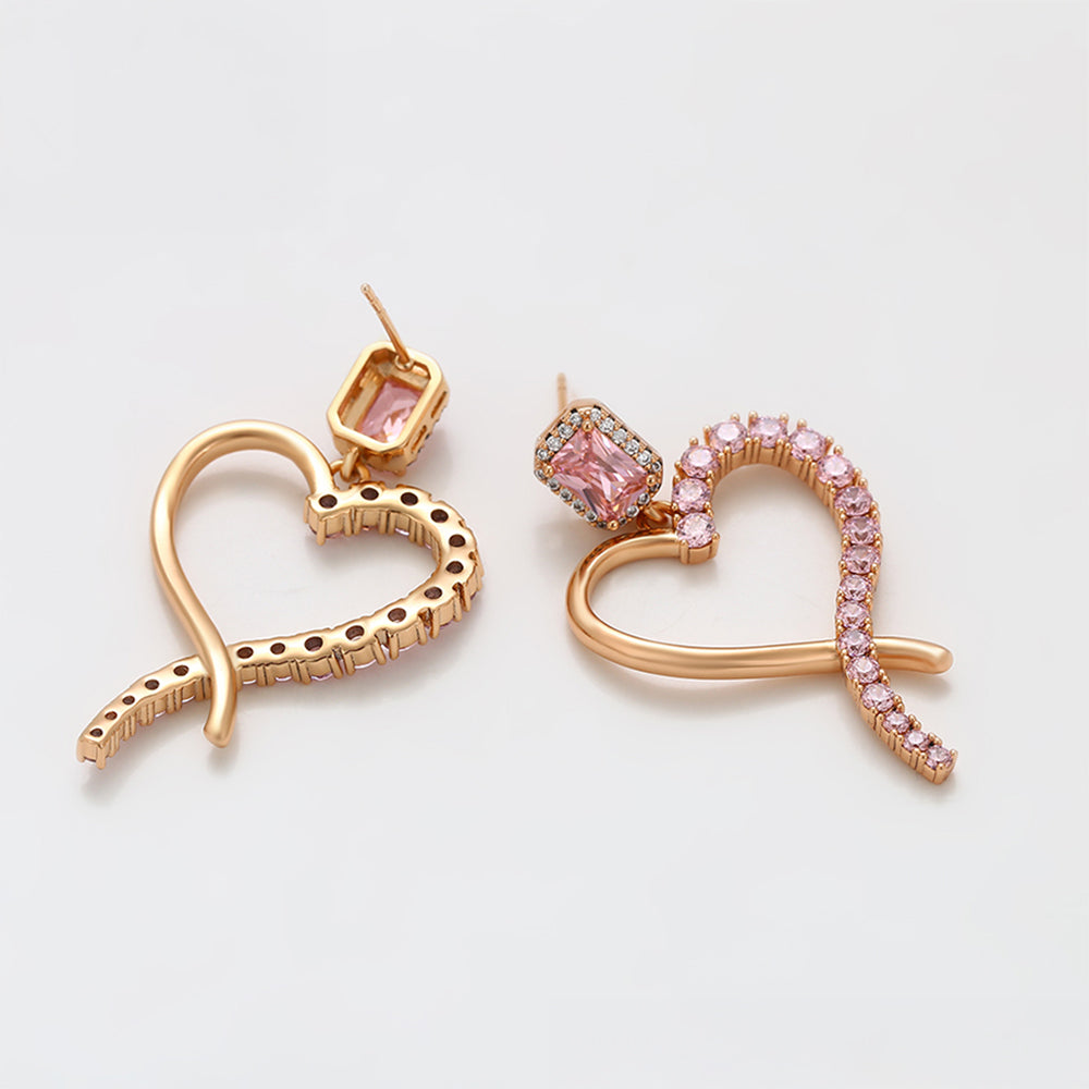 Brincos de Liga de Ouro com Cristal Emporia® Rosa