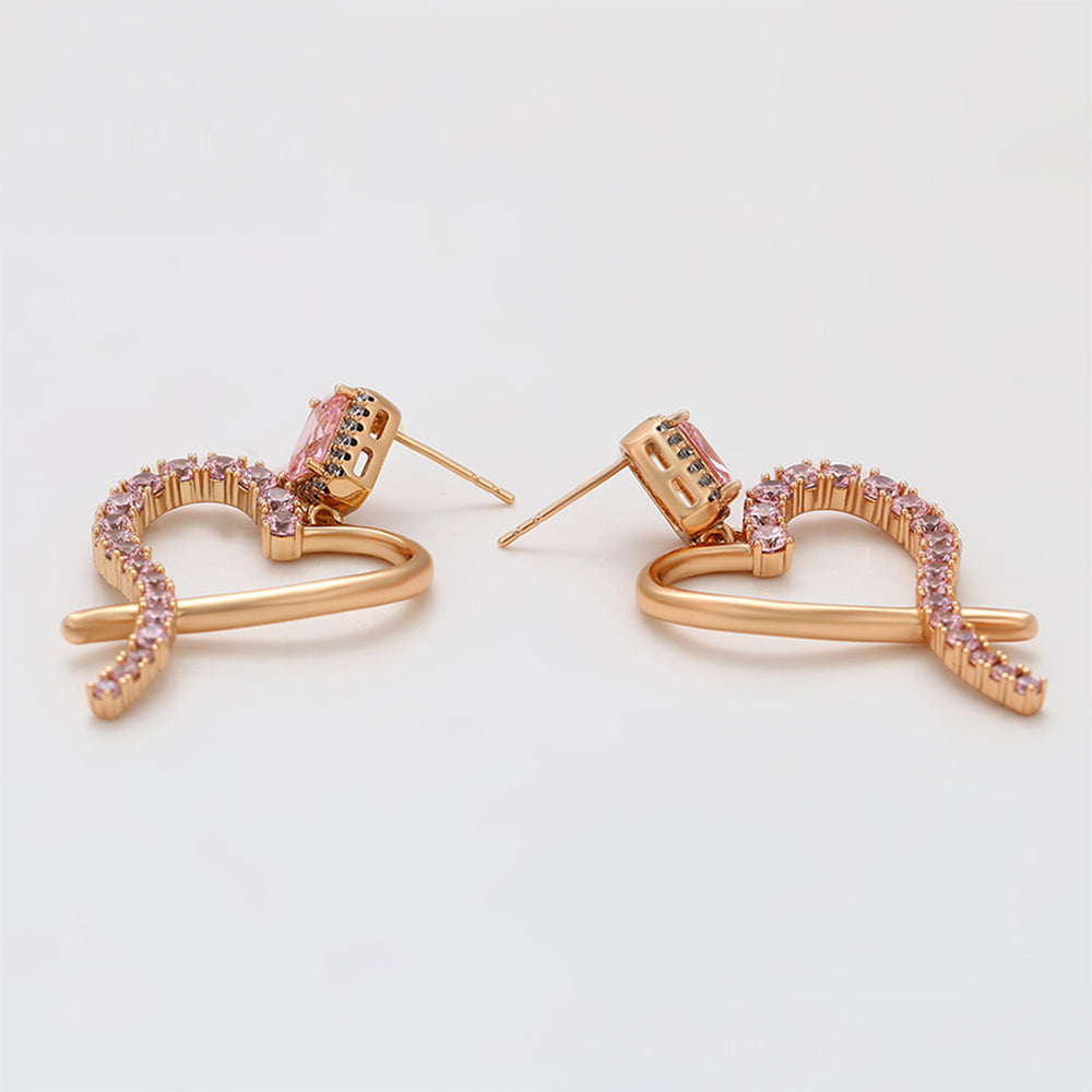 Brincos de Liga de Ouro com Cristal Emporia® Rosa