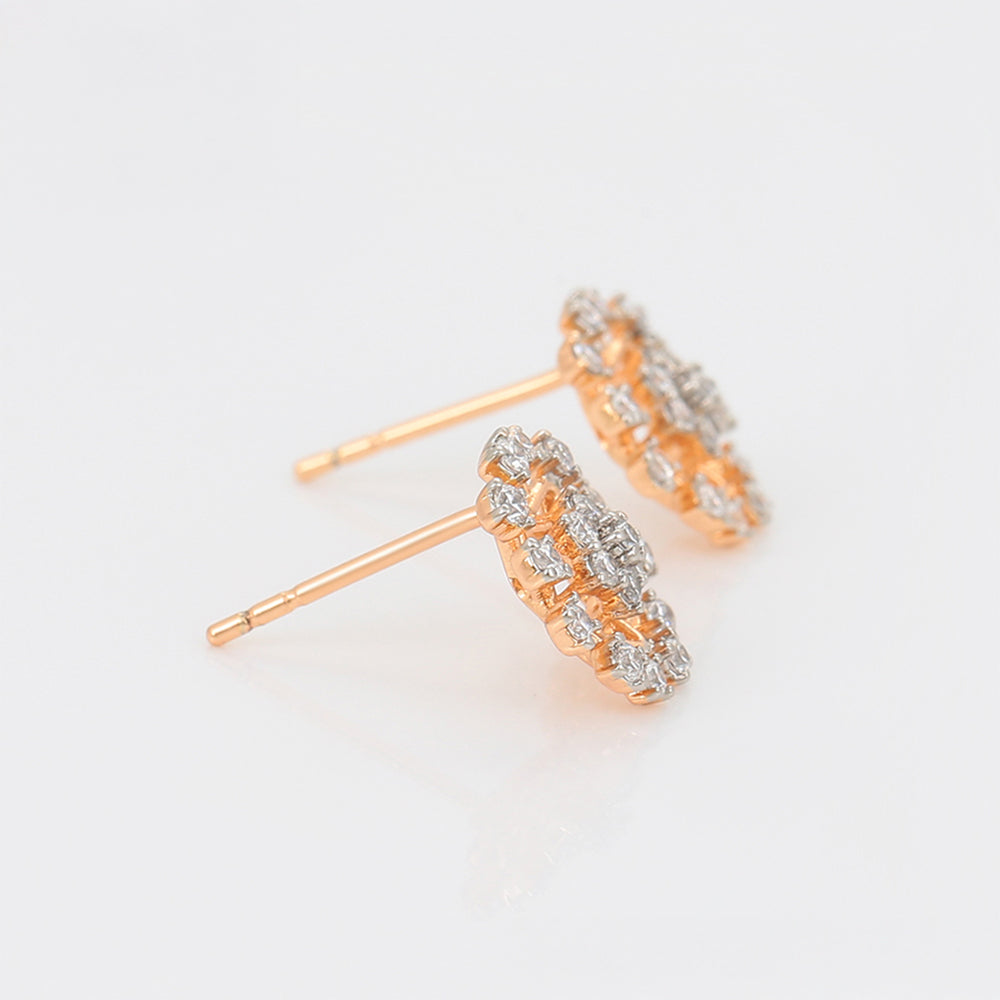 Brincos de Liga de Ouro com Cristal Emporia® Branco