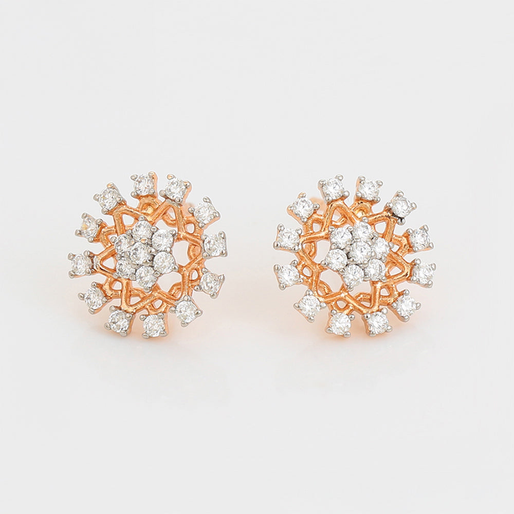 Brincos de Liga de Ouro com Cristal Emporia® Branco 4 