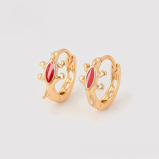 Brincos de Liga de Ouro com Cristal Emporia® Vermelho