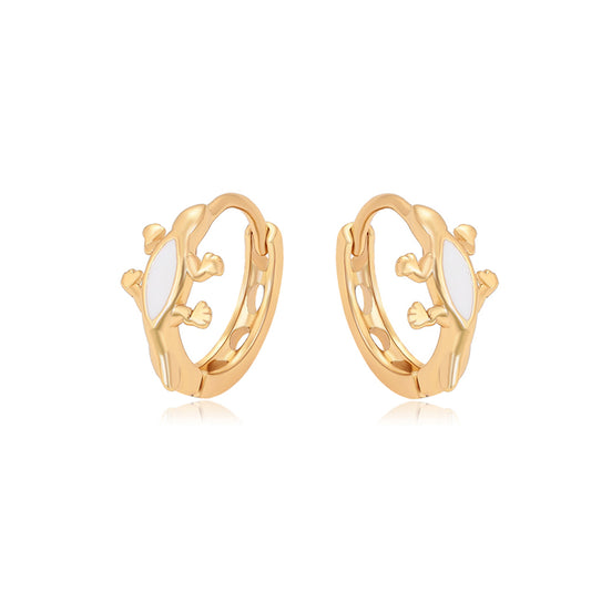 Brincos de Liga de Ouro com Cristal Emporia® Branco