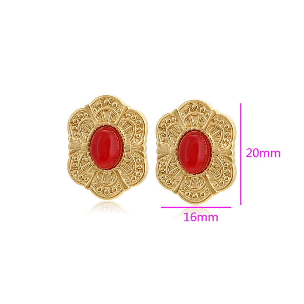 Brincos de Liga de Ouro com Cristal Emporia® Vermelho 2 