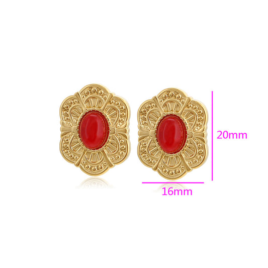 Brincos de Liga de Ouro com Cristal Emporia® Vermelho