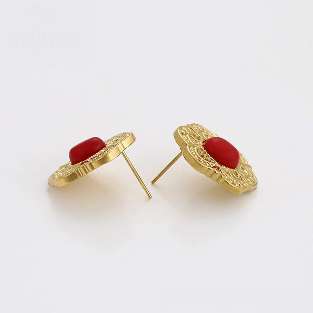 Brincos de Liga de Ouro com Cristal Emporia® Vermelho